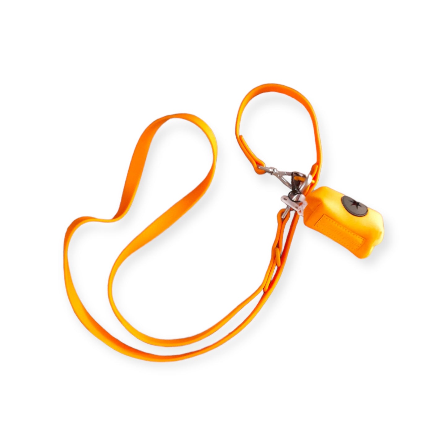 Woof Magic 高品質PVC防水寵物牽繩搭配專屬Poo Bag PVC Double Hooks Leash and Poo Bag Set - Orange