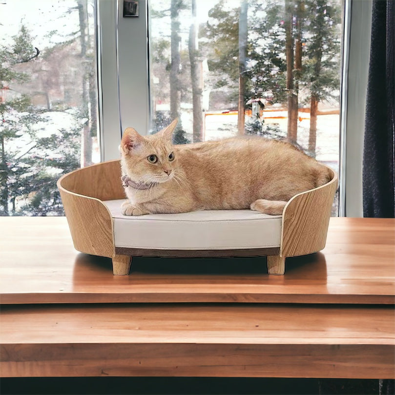Wooden Pet Beds with Cushion 原木寵物床